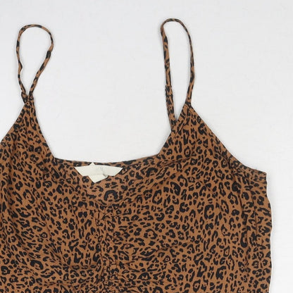 Womens UK Size 10 H&M Brown Basic Tank