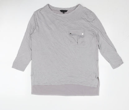 Womens UK Size 12 New Look Grey Basic Blouse