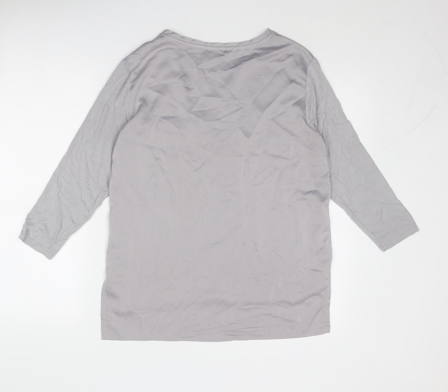 Womens UK Size 12 New Look Grey Basic Blouse