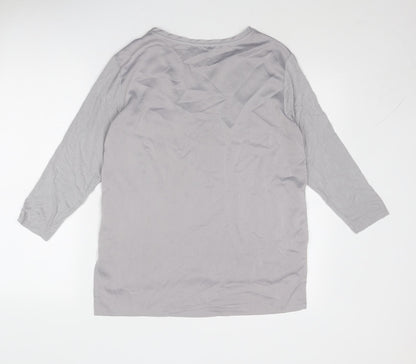 Womens UK Size 12 New Look Grey Basic Blouse