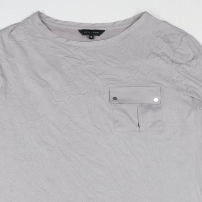 Womens UK Size 12 New Look Grey Basic Blouse