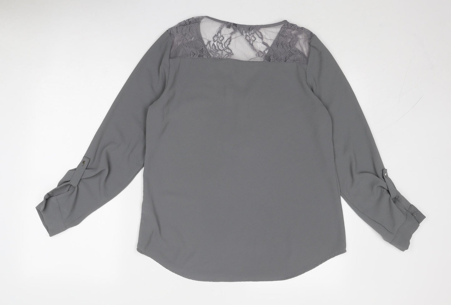 Womens UK Size 12 New Look Grey Basic Blouse