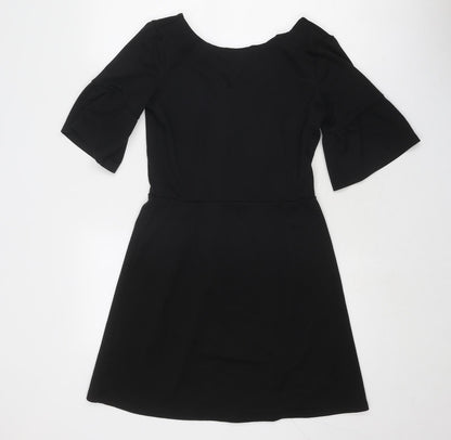 ASOS Womens Black Polyester Trapeze & Swing Size 10 Round Neck Zip