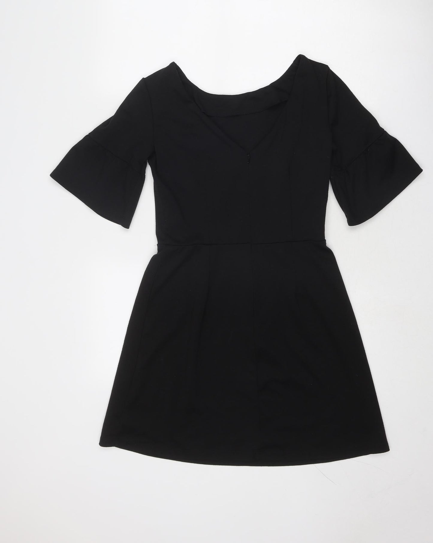 ASOS Womens Black Polyester Trapeze & Swing Size 10 Round Neck Zip