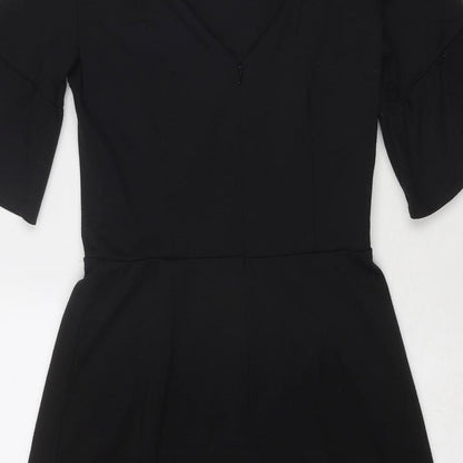 ASOS Womens Black Polyester Trapeze & Swing Size 10 Round Neck Zip