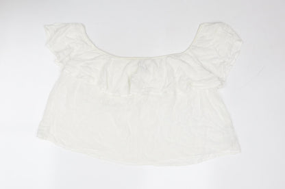 Womens UK Size 12 New Look White Basic Blouse