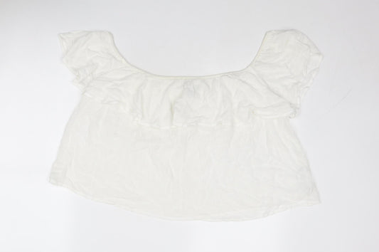 Womens UK Size 12 New Look White Basic Blouse