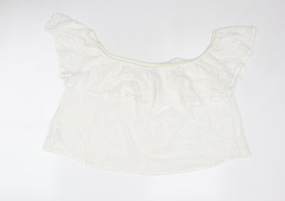 Womens UK Size 12 New Look White Basic Blouse