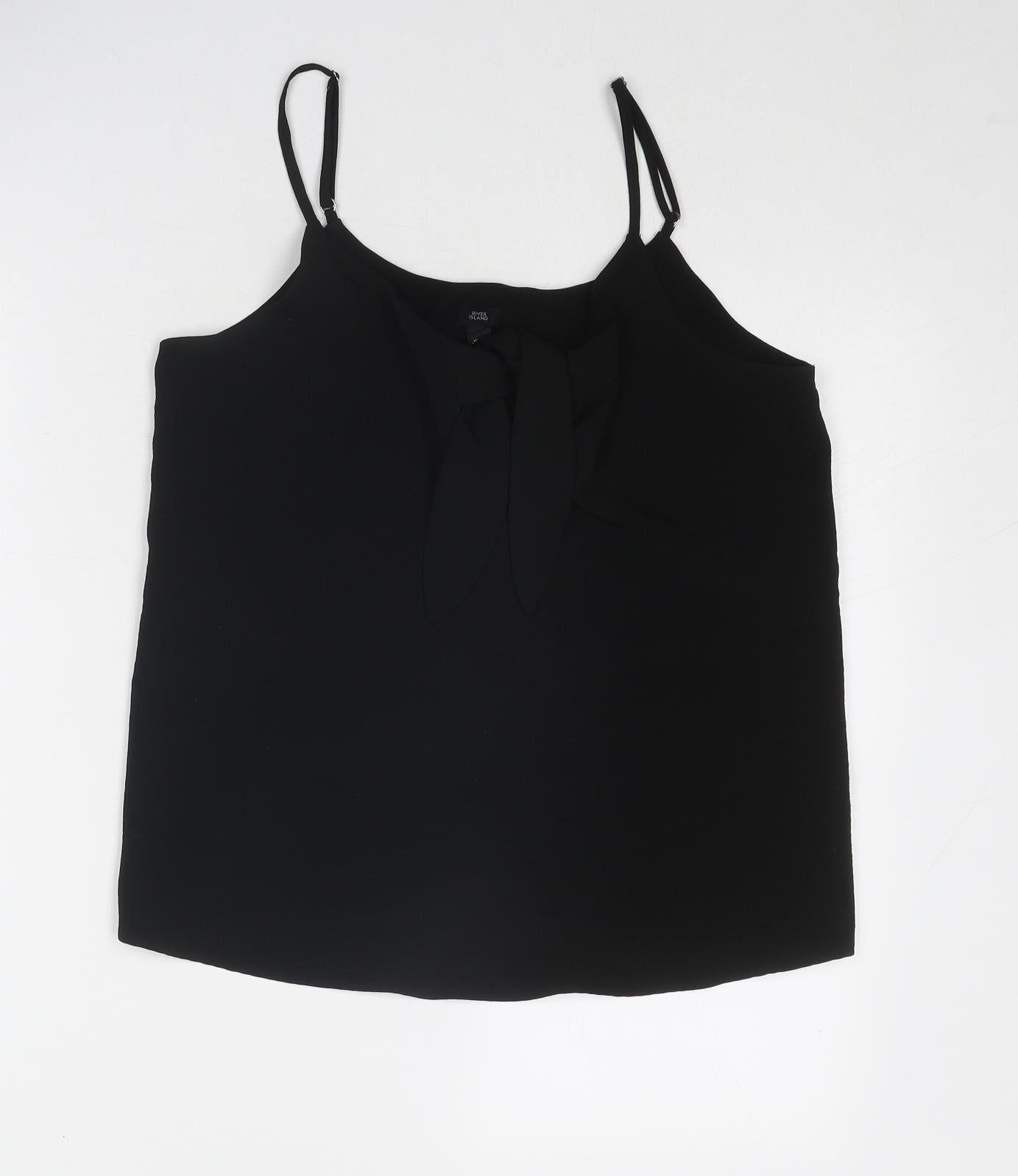 Womens UK Size 10 River Island Black Camisole Tank