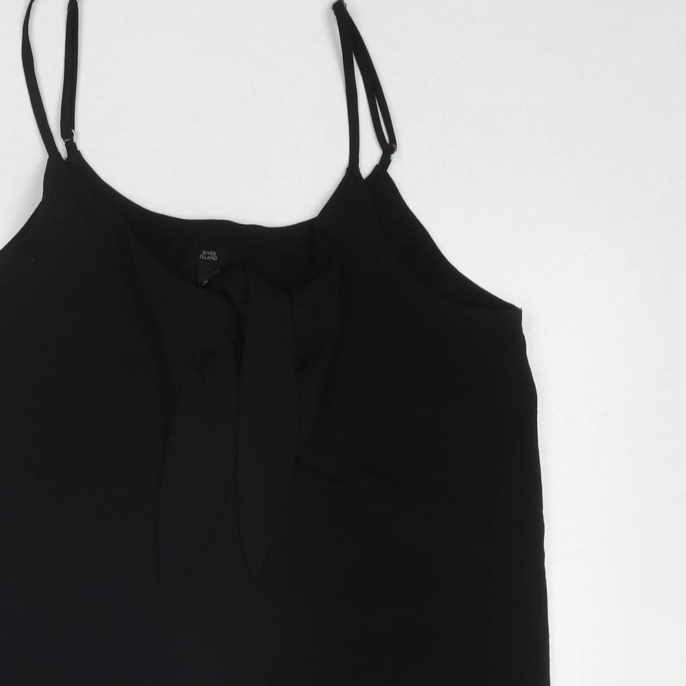 Womens UK Size 10 River Island Black Camisole Tank