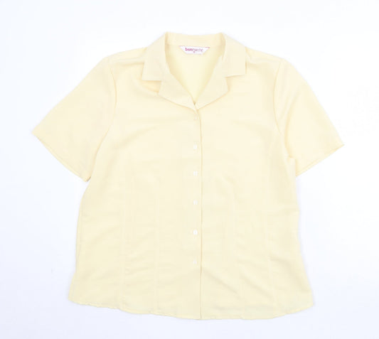 Womens UK Size 16 Bonmarché Yellow Basic Button-Up