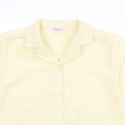 Womens UK Size 16 Bonmarché Yellow Basic Button-Up