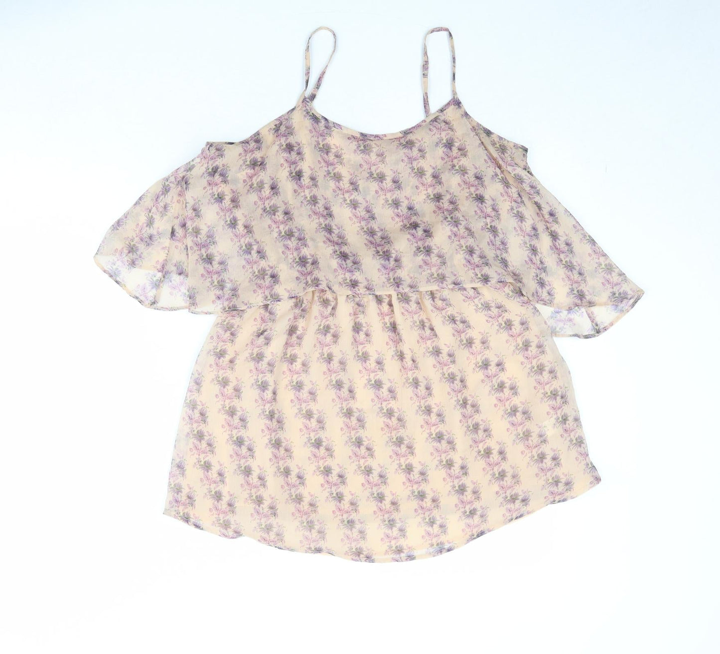 Womens UK Size 10 Topshop Beige Basic Tank