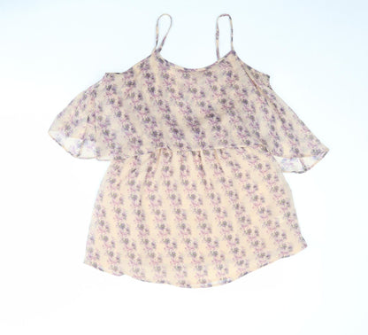 Womens UK Size 10 Topshop Beige Basic Tank