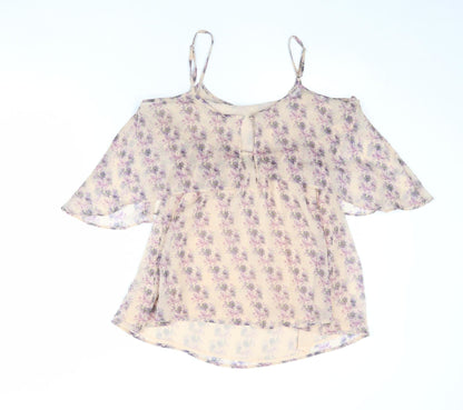 Womens UK Size 10 Topshop Beige Basic Tank