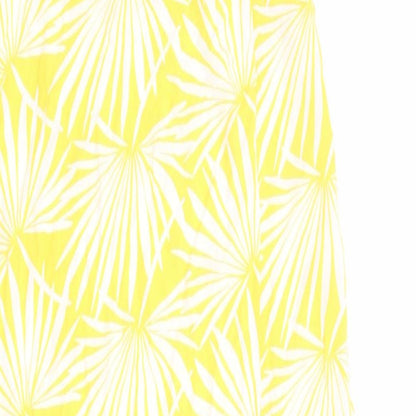 Marks and Spencer Womens Yellow Geometric Viscose Tank Dress Size 12 V-Neck Pullover