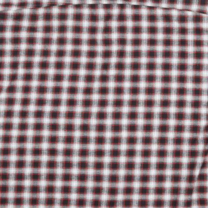 Boohoo Womens Black Plaid Viscose Shirt Dress Size 12 Collared Button