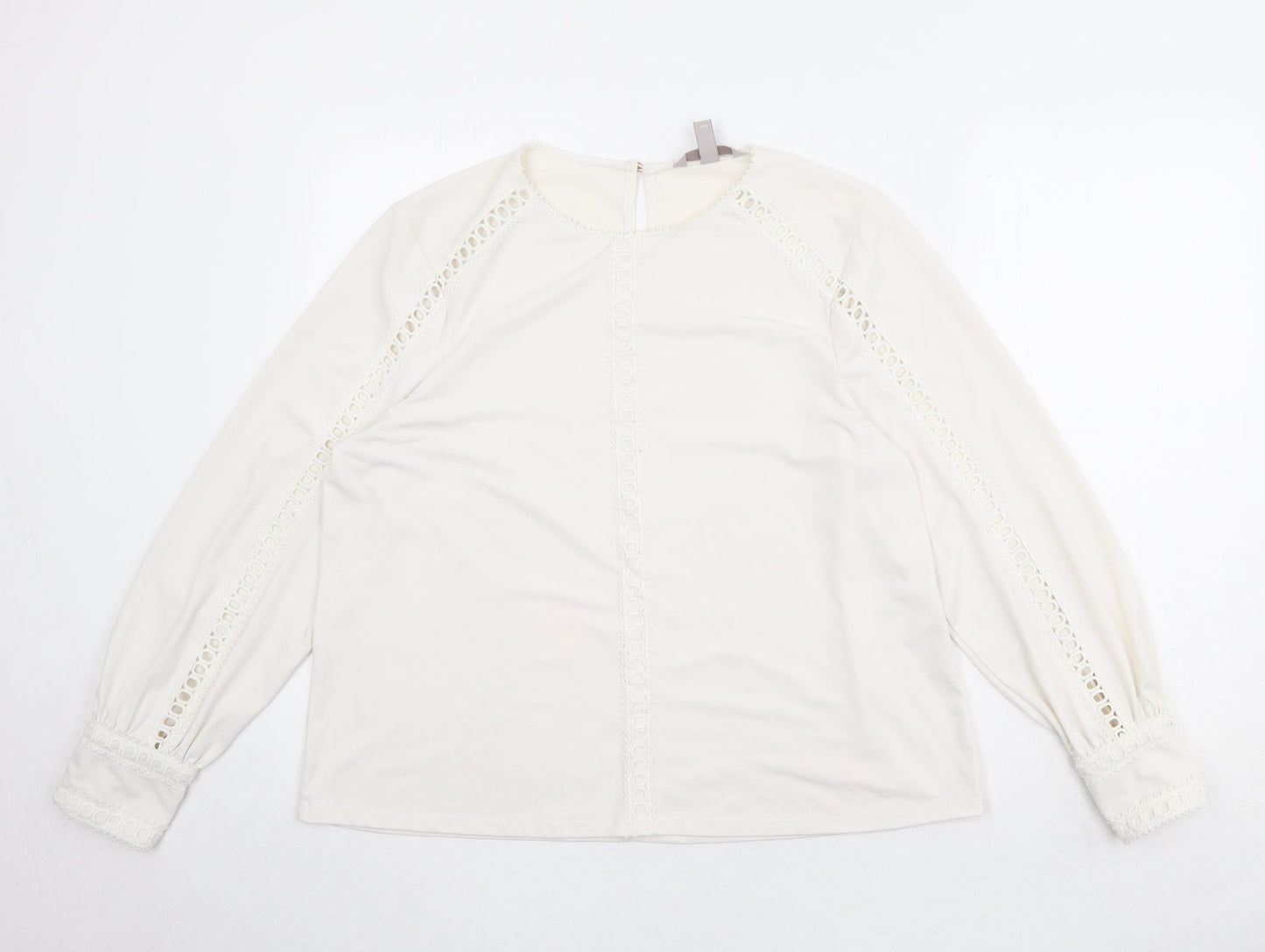Womens UK Size L H&M Ivory Basic Blouse