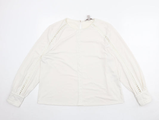 Womens UK Size L H&M Ivory Basic Blouse
