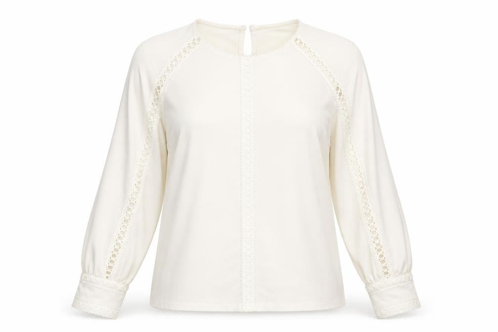 Womens UK Size L H&M Ivory Basic Blouse