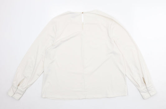 Womens UK Size L H&M Ivory Basic Blouse