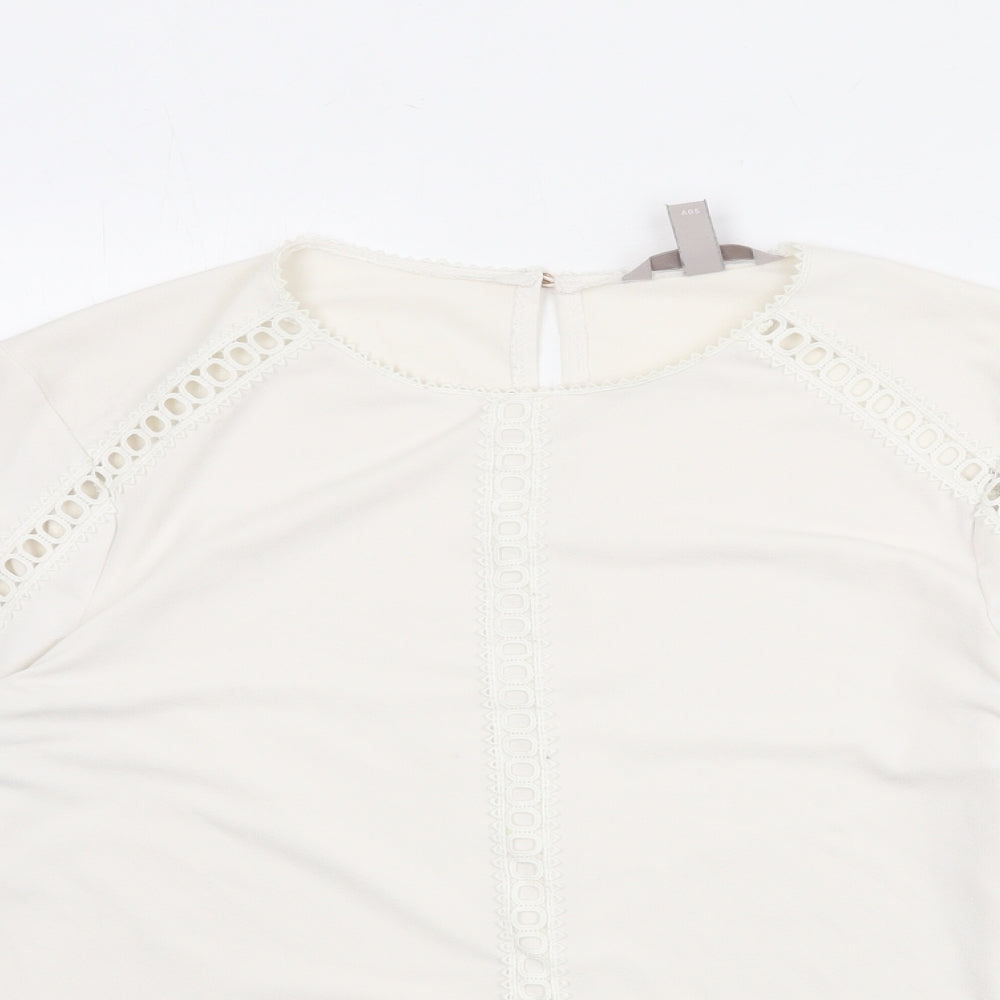 Womens UK Size L H&M Ivory Basic Blouse