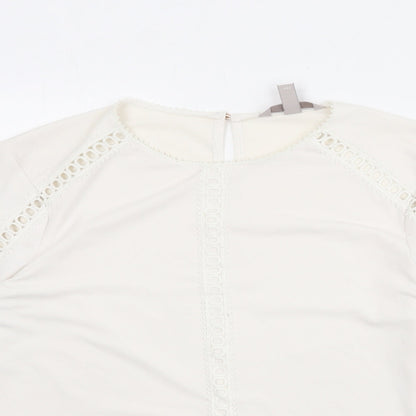 Womens UK Size L H&M Ivory Basic Blouse