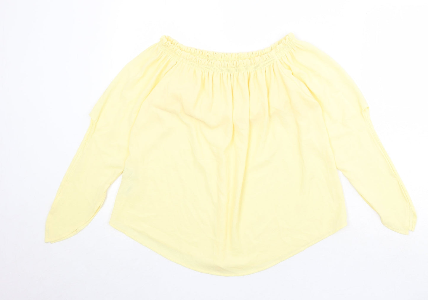Womens UK Size M Zara Yellow Basic Blouse