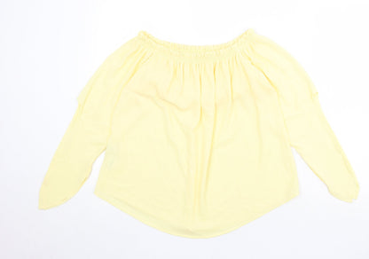 Womens UK Size M Zara Yellow Basic Blouse