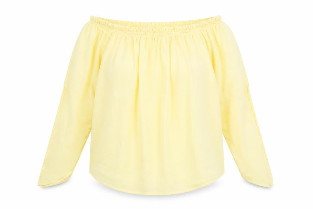 Womens UK Size M Zara Yellow Basic Blouse