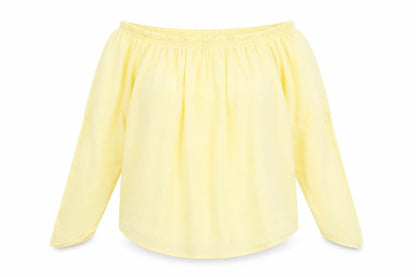 Womens UK Size M Zara Yellow Basic Blouse