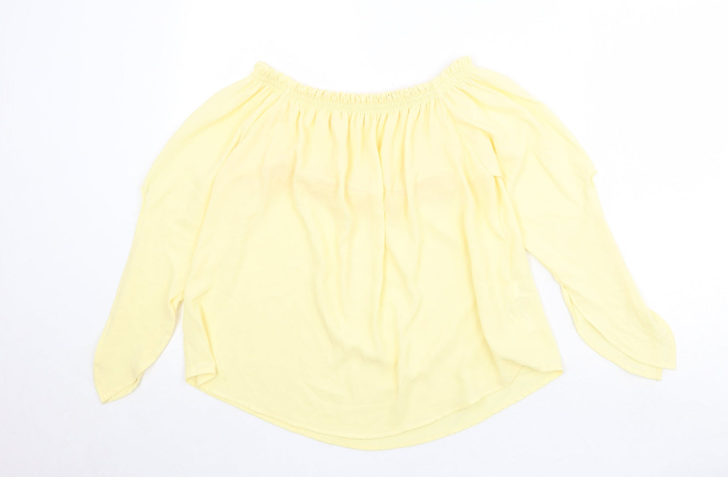 Womens UK Size M Zara Yellow Basic Blouse