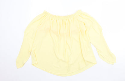 Womens UK Size M Zara Yellow Basic Blouse