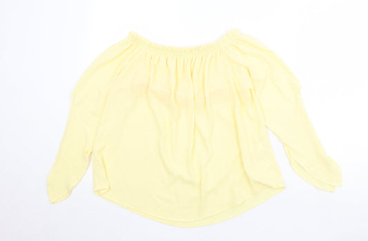 Womens UK Size M Zara Yellow Basic Blouse