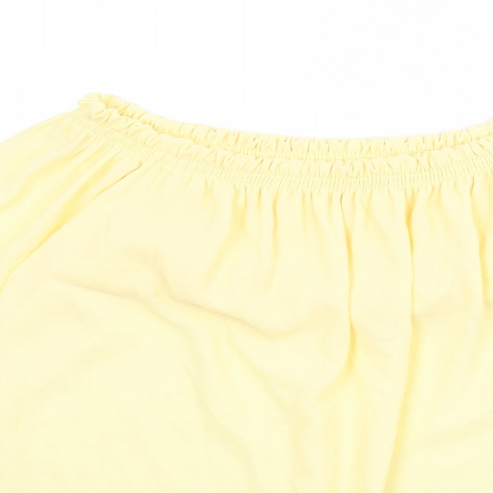 Womens UK Size M Zara Yellow Basic Blouse