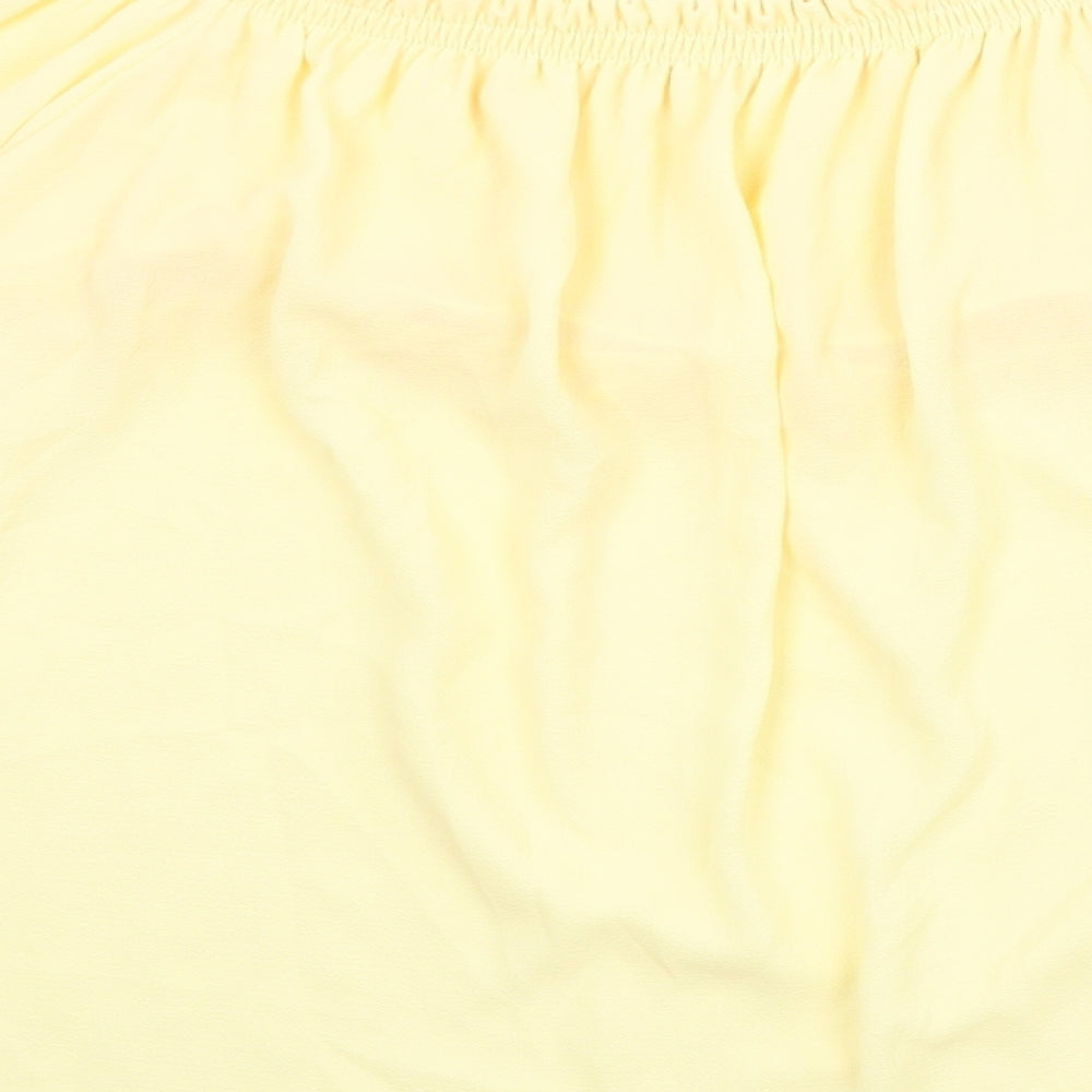 Womens UK Size M Zara Yellow Basic Blouse