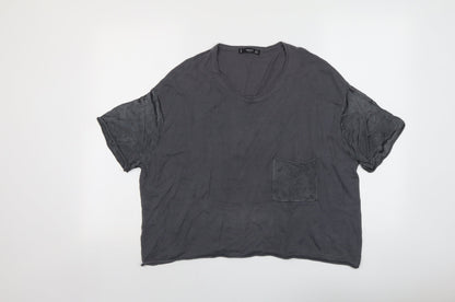 Womens UK Size S Mango Grey Cropped T-Shirt