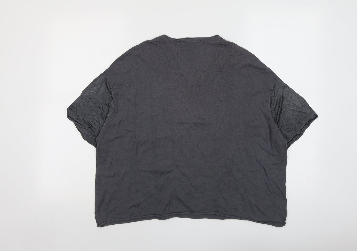 Womens UK Size S Mango Grey Cropped T-Shirt