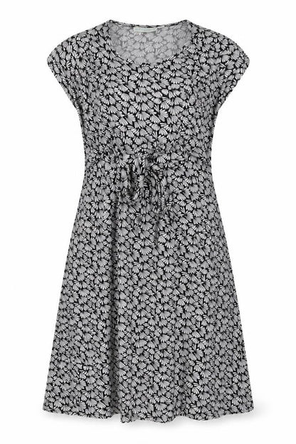 JoJo Maman Bébé Womens Black Geometric Viscose Trapeze & Swing Size S Round Neck Pullover