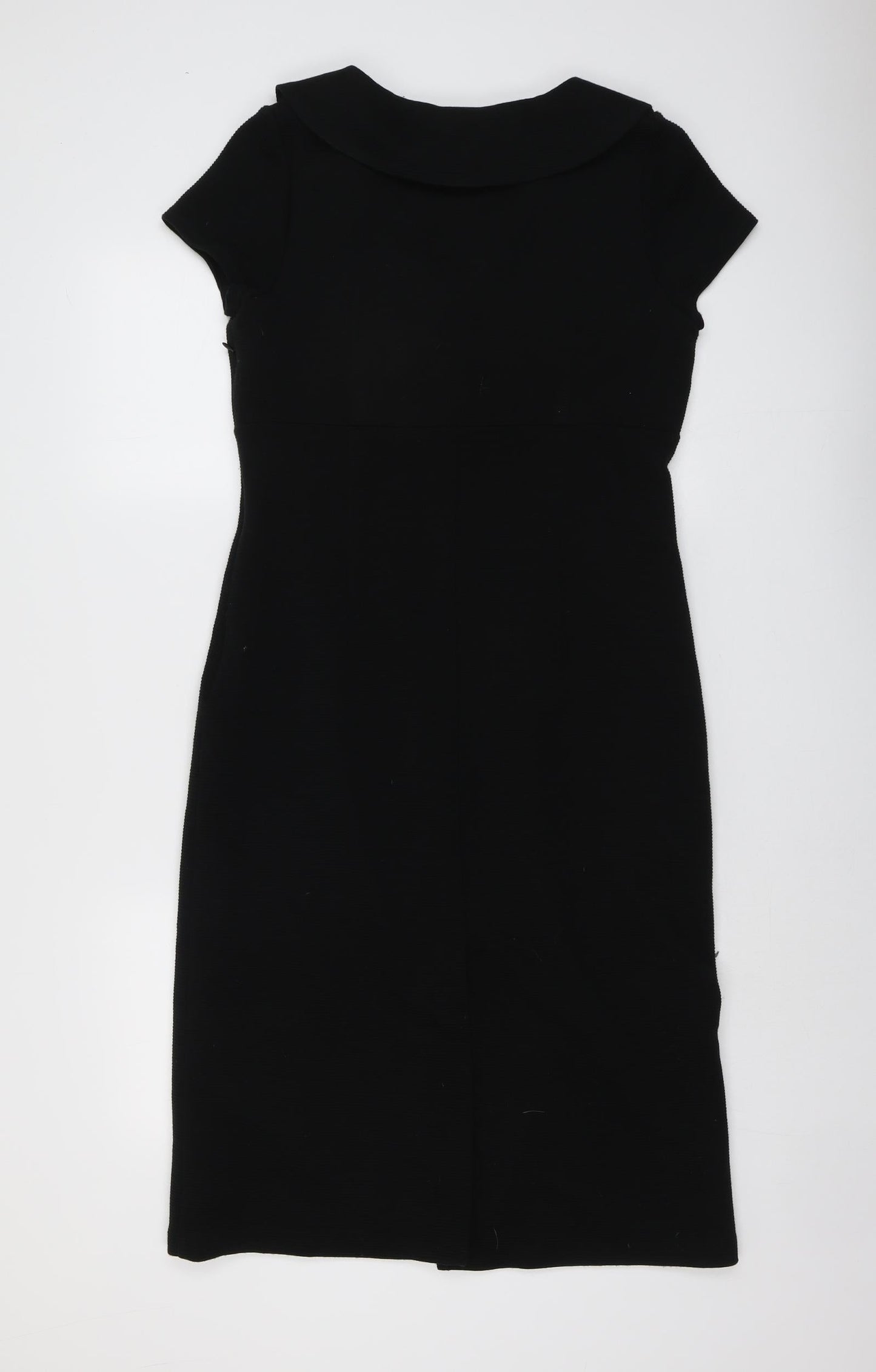 Alex&Co Womens Black Acrylic A-Line Size 12 V-Neck Zip