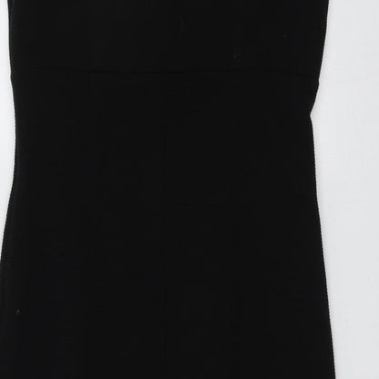 Alex&Co Womens Black Acrylic A-Line Size 12 V-Neck Zip