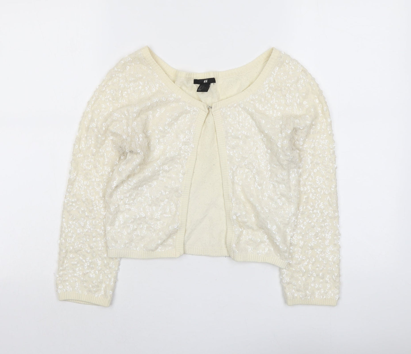Womens UK Size XS H&M Ivory Cardigan Jumper
