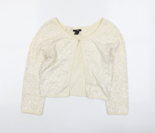 Womens UK Size XS H&M Ivory Cardigan Jumper