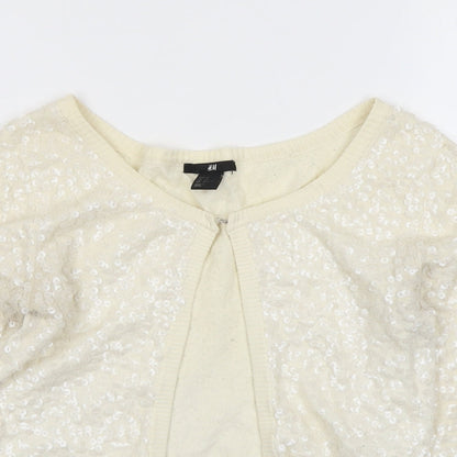 Womens UK Size XS H&M Ivory Cardigan Jumper