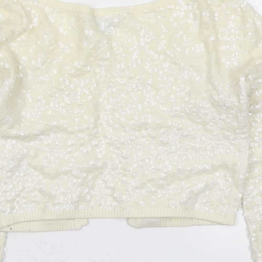 Womens UK Size XS H&M Ivory Cardigan Jumper