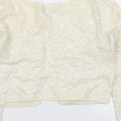 Womens UK Size XS H&M Ivory Cardigan Jumper