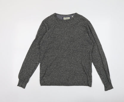 Brave Soul Womens Grey Round Neck Cotton Pullover Jumper Size S