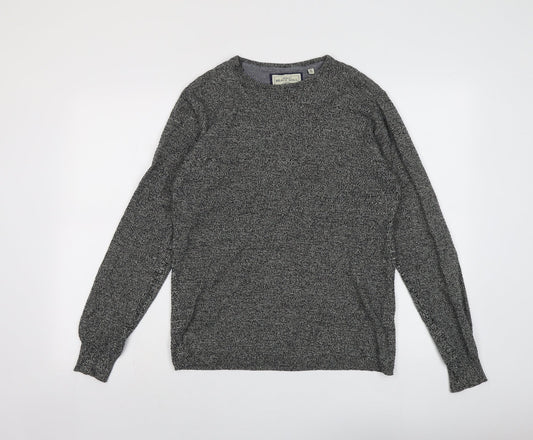 Brave Soul Womens Grey Round Neck Cotton Pullover Jumper Size S