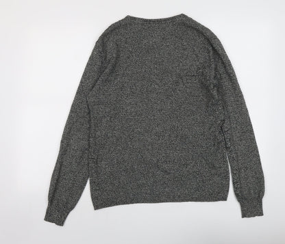 Brave Soul Womens Grey Round Neck Cotton Pullover Jumper Size S