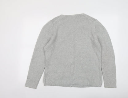 Chalsea Rose Womens Gold Round Neck Cotton Cardigan Jumper Size 14